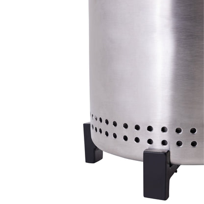 7.5 Inch Silver Steel Smokeless Tabletop Fire Pit With Stand