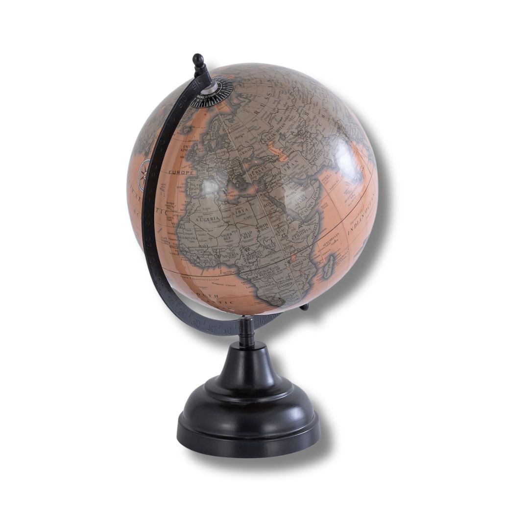 Blush Away Old Rose Grey Globe Decor Object