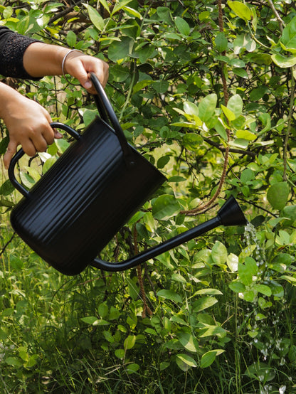 Flutted Metal Black Watering Can