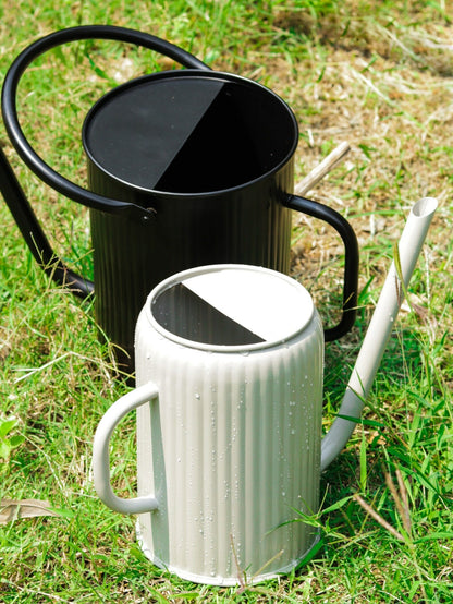 Flutted Metal Warm Grey Watering Can