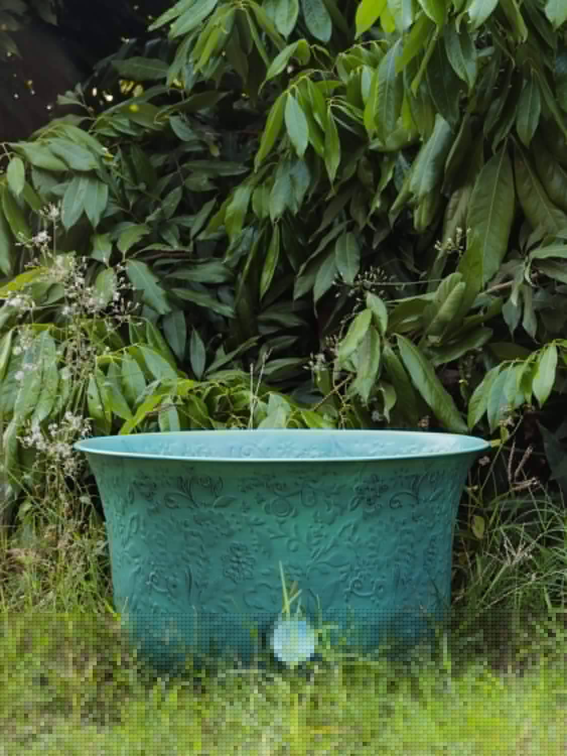 Turquoise Metal Hose Pot