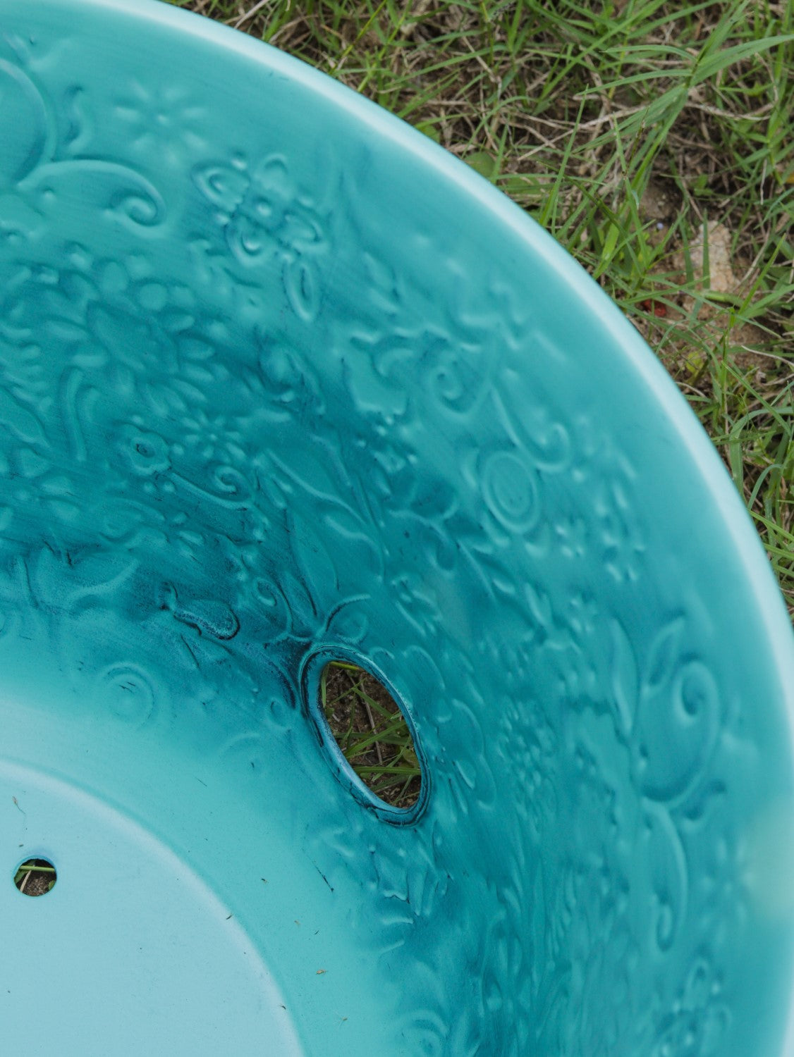 Turquoise Metal Hose Pot