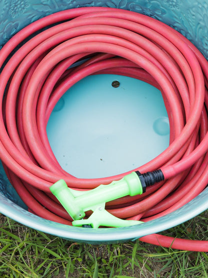 Turquoise Metal Hose Pot