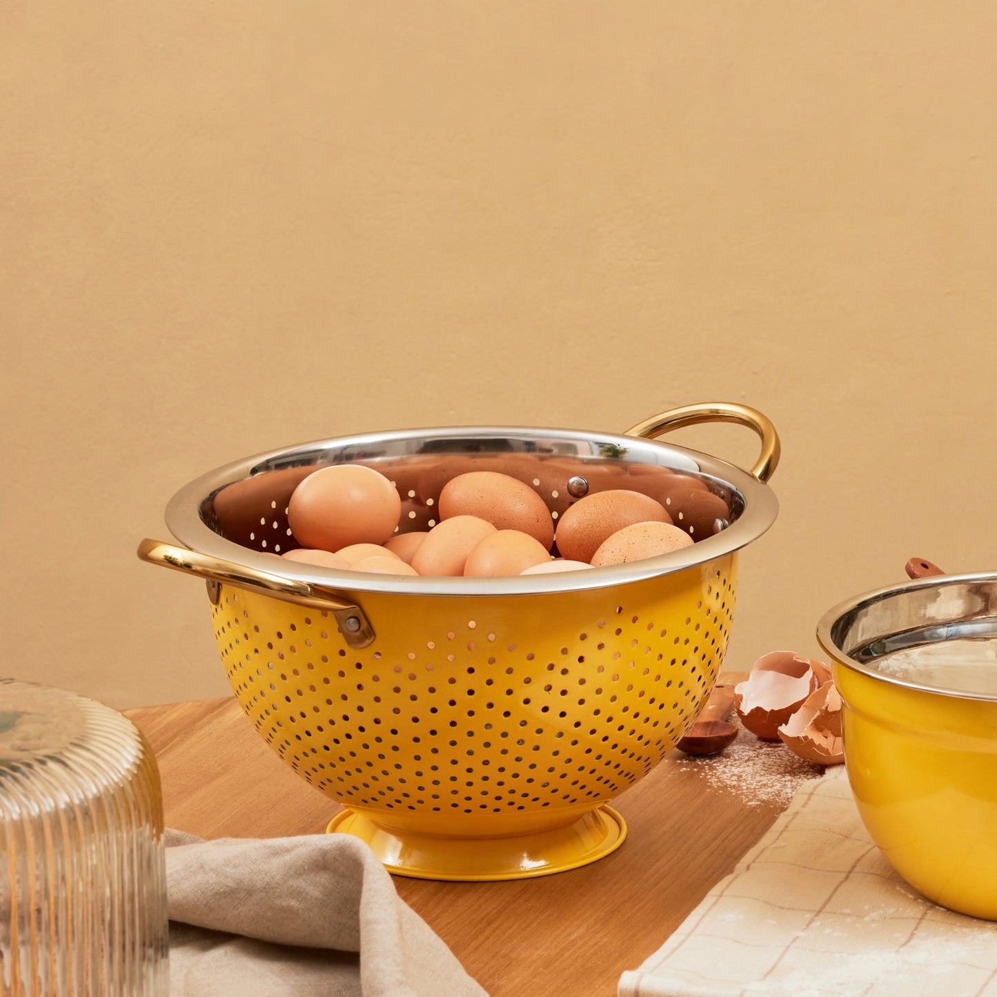 COLUM STEEL COLANDER - Yellow