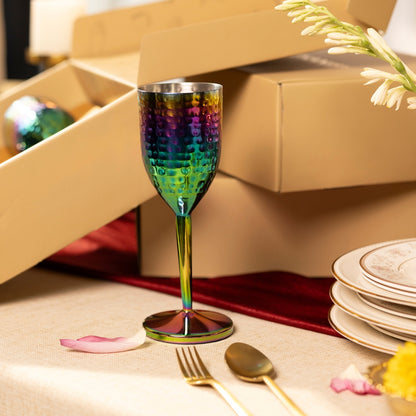 RAINBOW FINISH CHAMPAGNE GLASSES SET OF 2