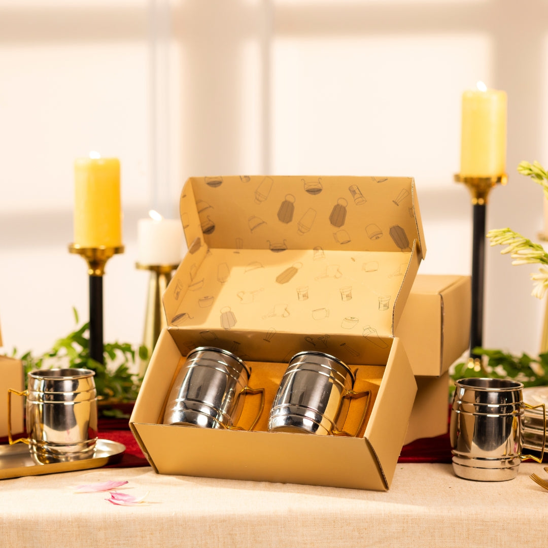 DOUBLE RIM DRINKING GLASSES SET OF 2