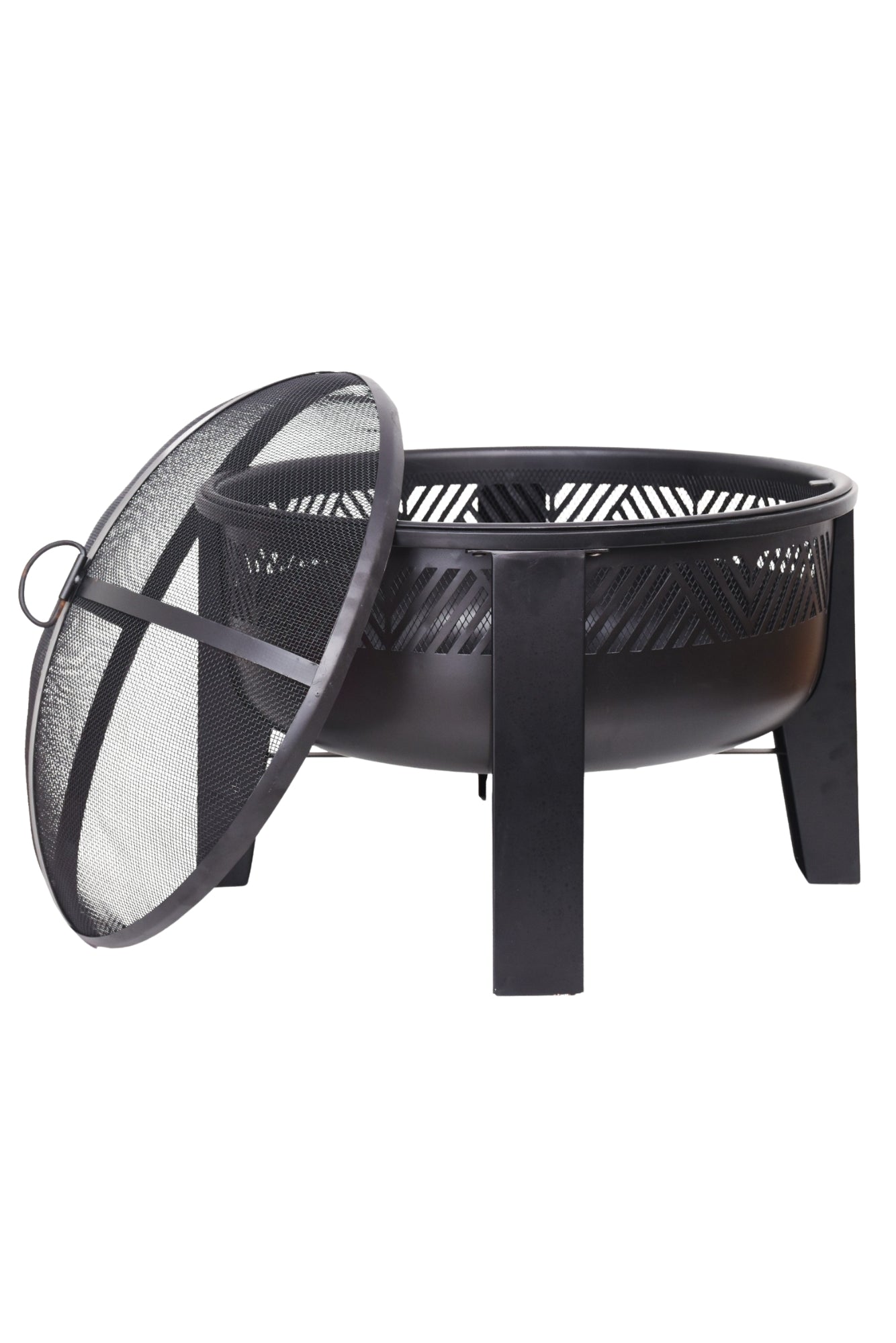 Inferno Round 26"Iron Fire Pit – Modern Minimalist Warmth