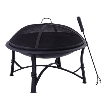 PALEMO - 29.3 Inch Outdoor Iron Fire Pit Set with Airflow technology