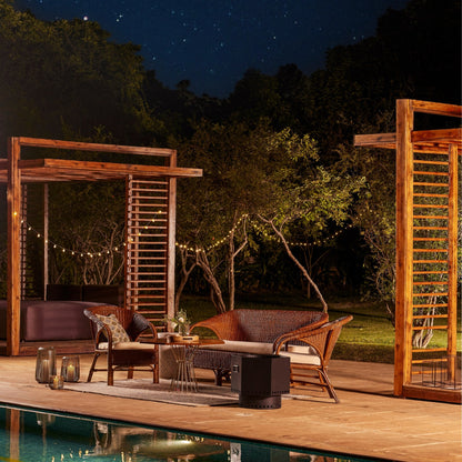 20.5 Inch Black Iron Salvo Smoke-less Hexagonal Firepit