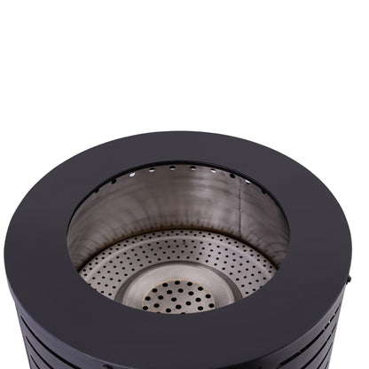 24.5 Inch Black Iron Volley Smoke-less Firepit