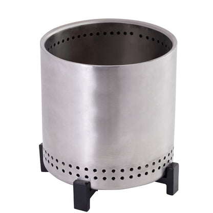 7.5 Inch Silver Steel Smokeless Tabletop Fire Pit With Stand