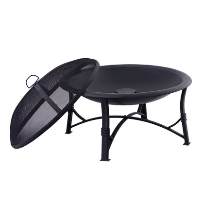 PALEMO - 29.3 Inch Outdoor Iron Fire Pit Set with Airflow technology