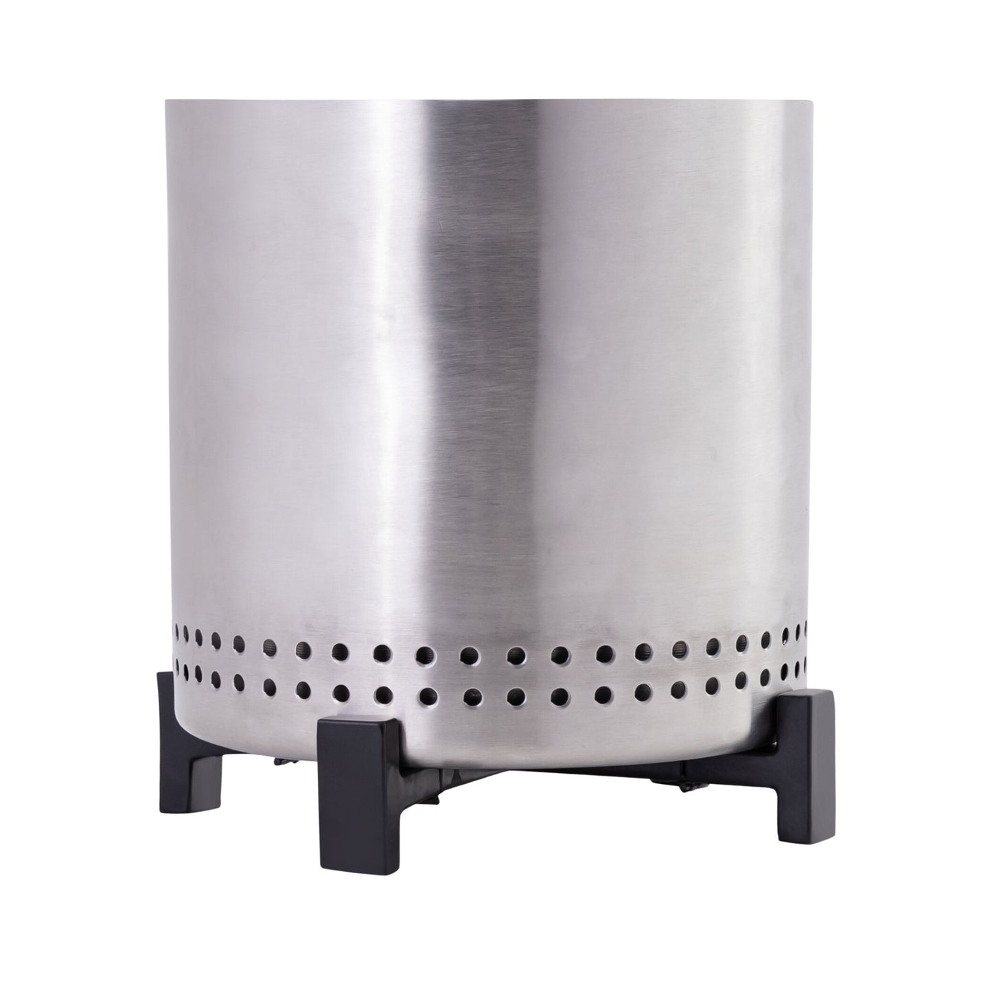 7.5 Inch Silver Steel Smokeless Tabletop Fire Pit With Stand