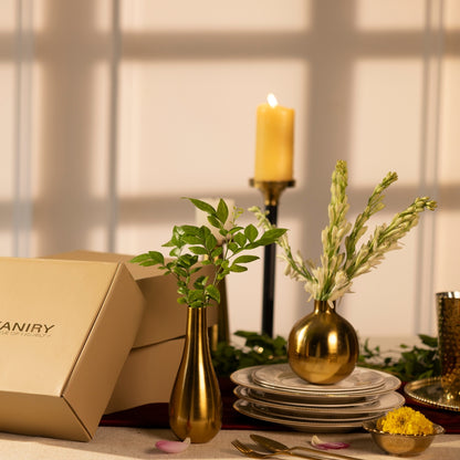 GOLD PREMIUM FINISH SMALL VASES SET OF 2