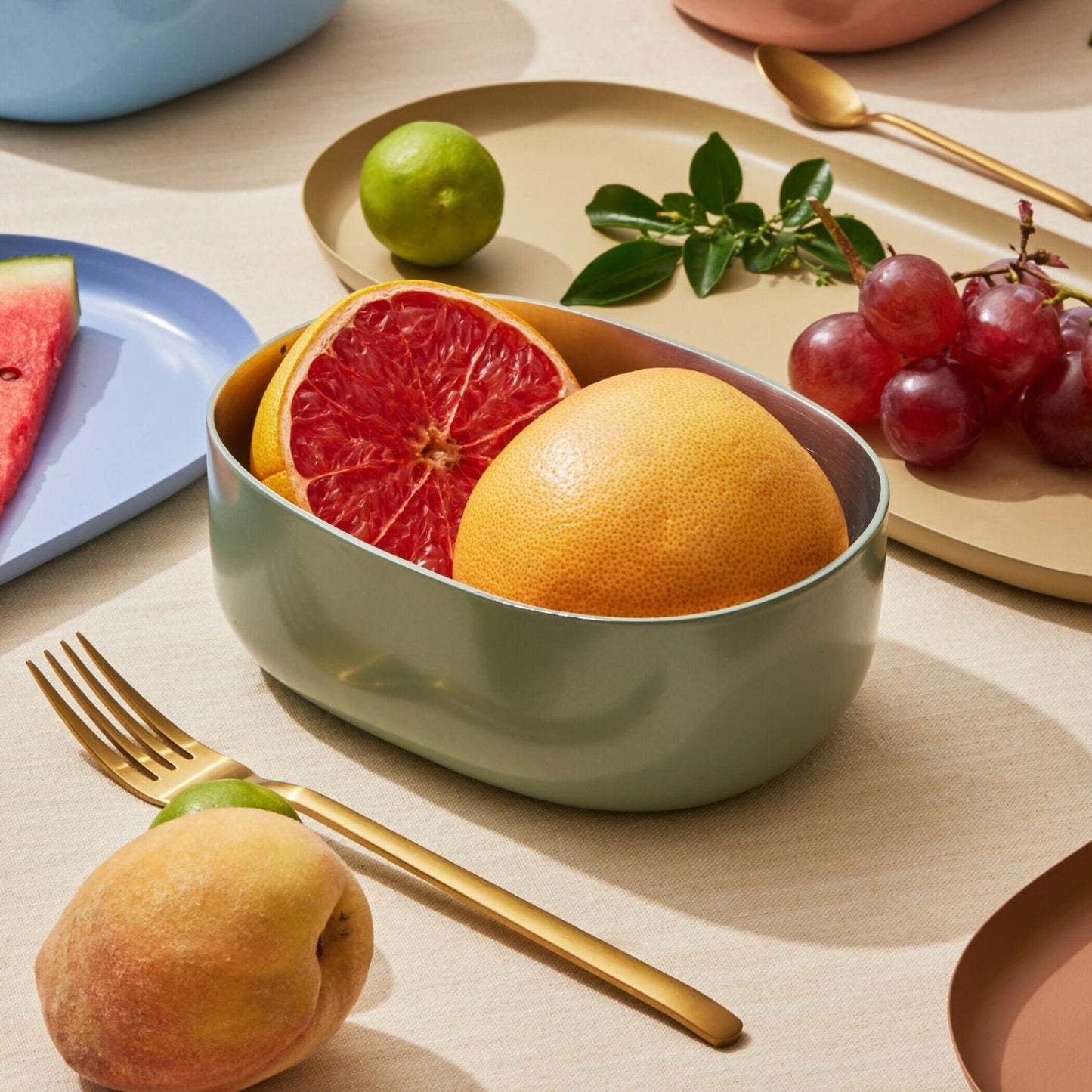 OVOID Steel Serveware Bowl - Sage