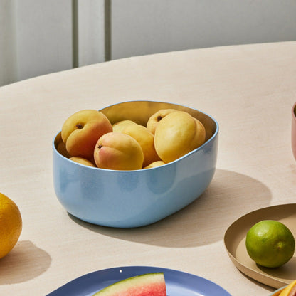 OVOID Steel Serveware Bowl - Icy Blue