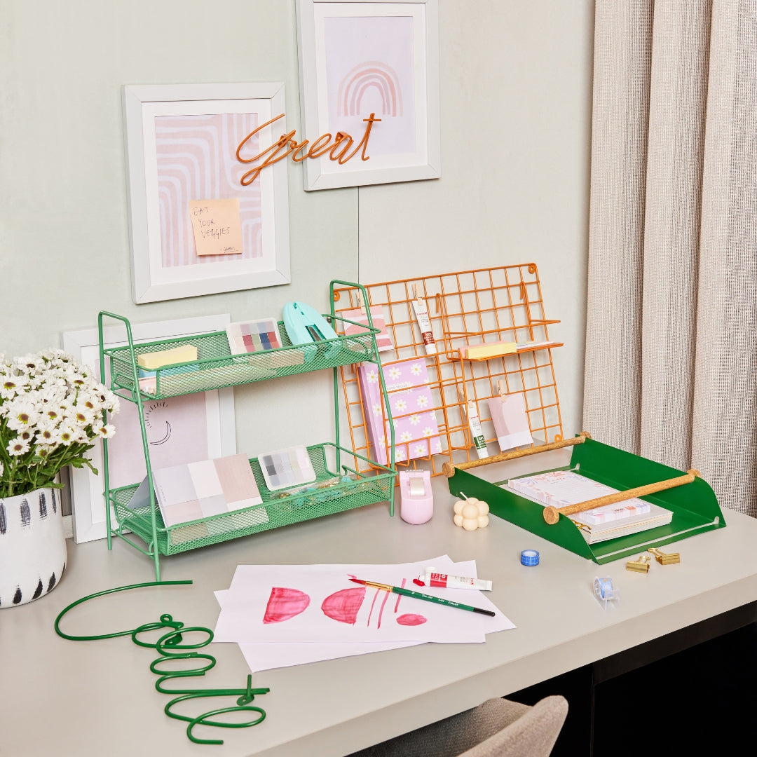 TIDY UP 2 TIER METAL MESH RACK