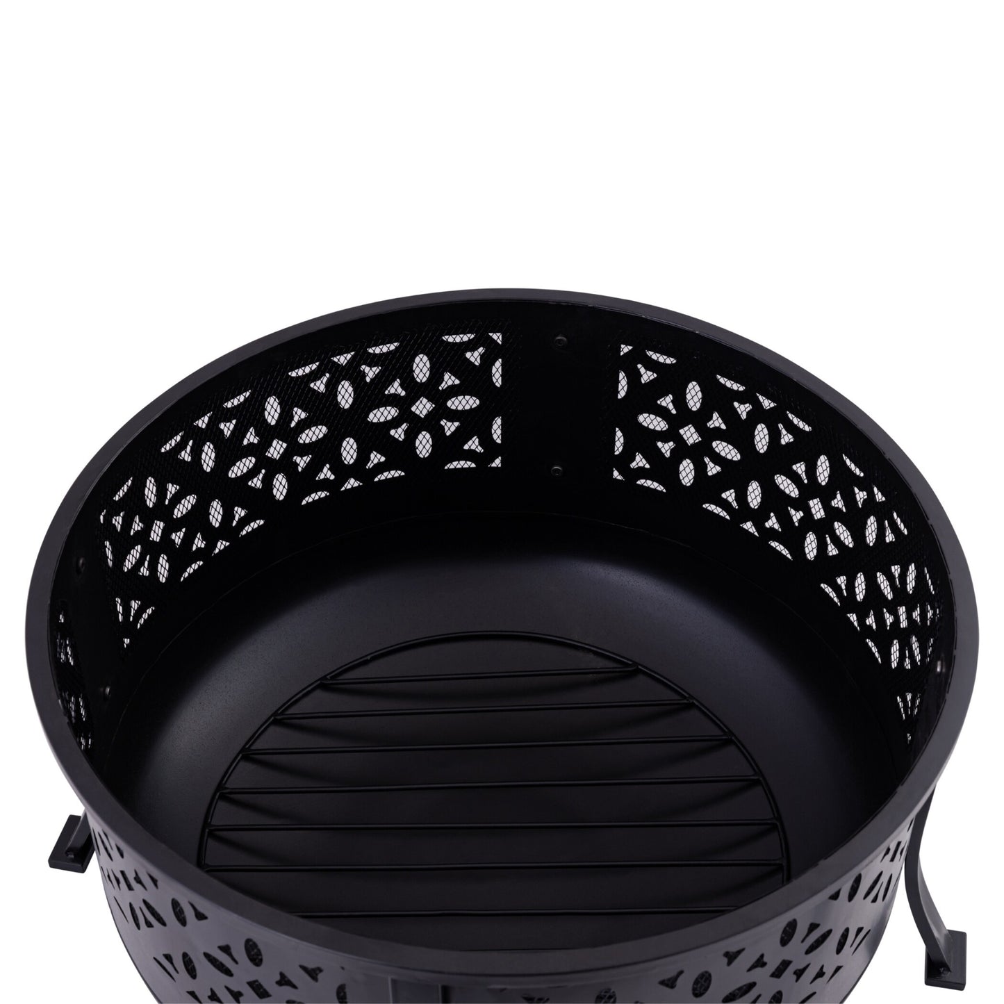 24.5 Inch Black Iron Diamond Cut Firepit