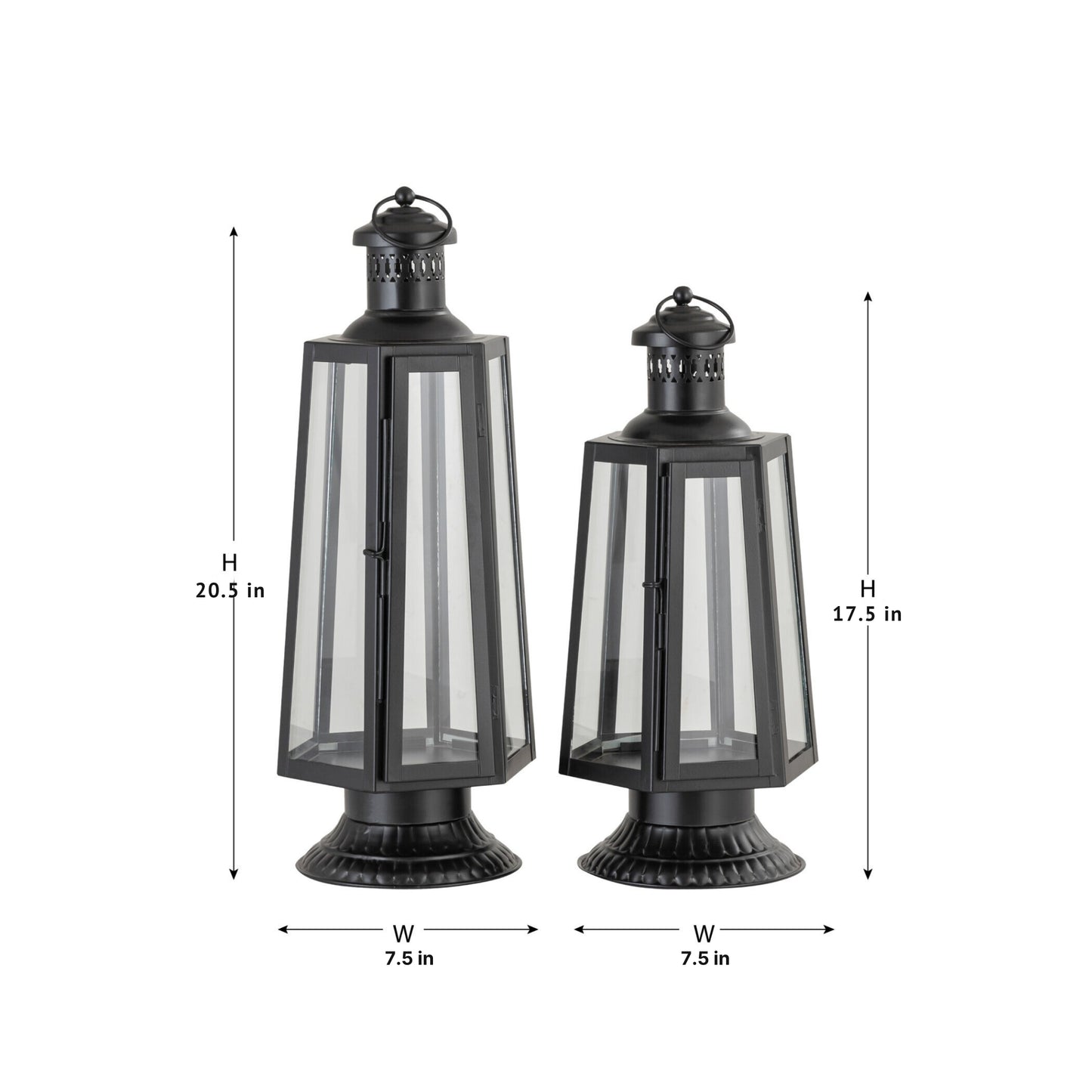 FRENCH LOVE (HT) BLACK METAL LANTERN