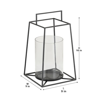 PYRAMID BLACK METAL LANTERN