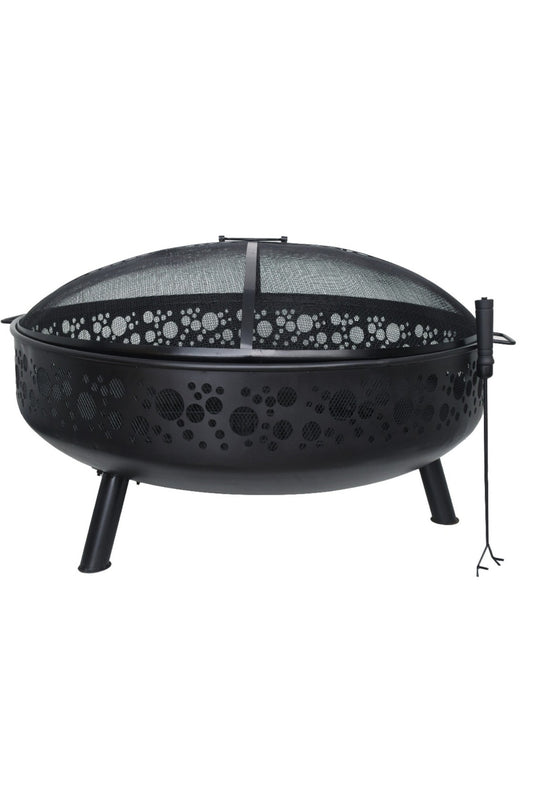 Celestia Iron 39" Fire Pit – Black Powder Coated Elegance