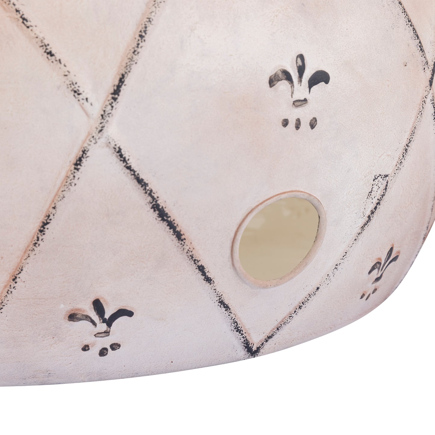 Drum Ivory Antique Metal Hose Pot