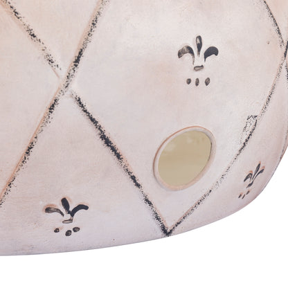 Drum Ivory Antique Metal Hose Pot