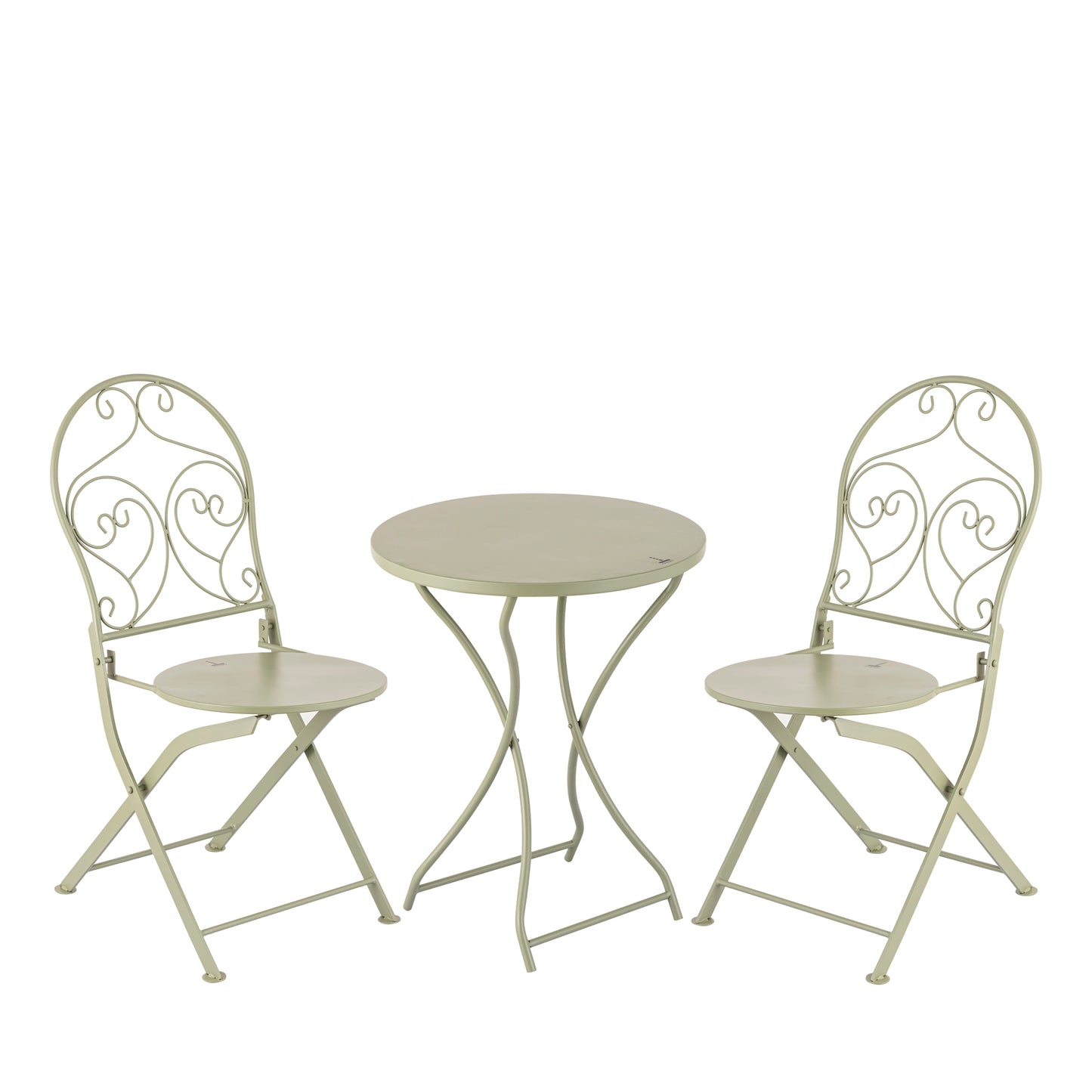 French Cafe Bistro Metal Table & 2 Chair's Set