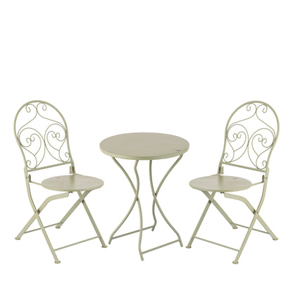 French Cafe Bistro Metal Table & 2 Chair's Set