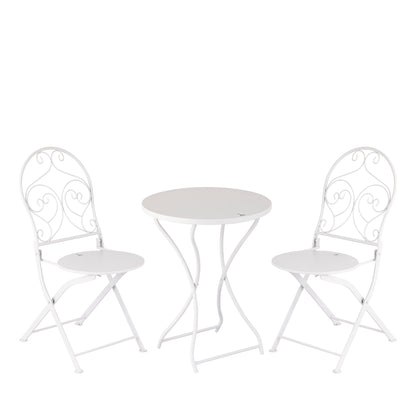 French Cafe Bistro Metal Table & 2 Chair's Set