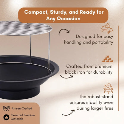 21.3 Inch Black Metal Mini Firepit