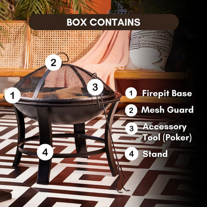 22 Inch Black Iron Bryne Firepit