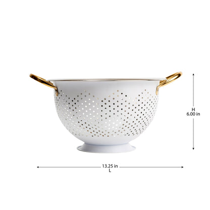 COLUM STEEL COLANDER - White