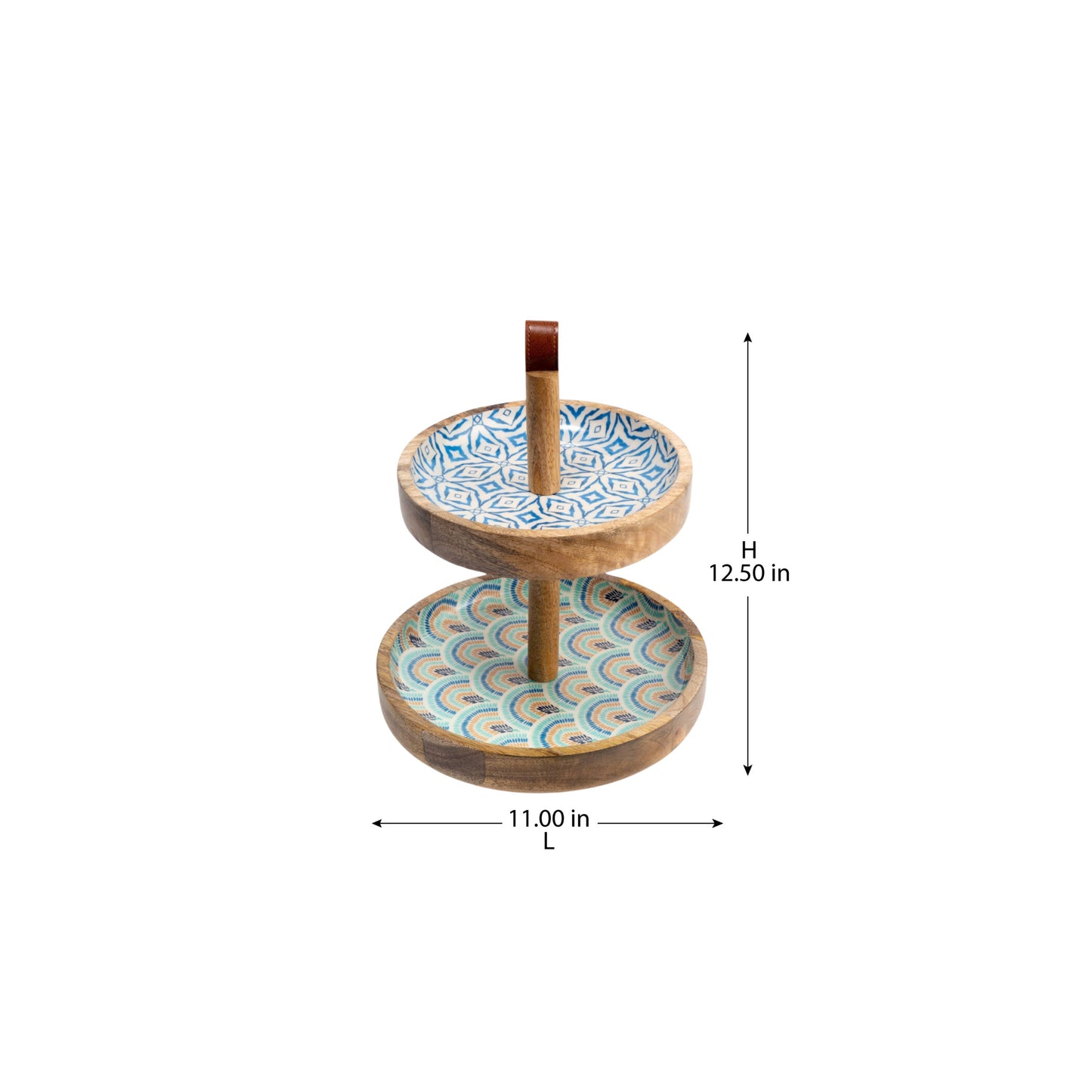 Carra 2-tier Serveware - Indigo Teal