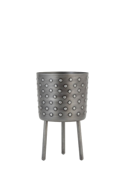 CROCO ANTIQUE IRON METAL PLANTER- SET OF 2