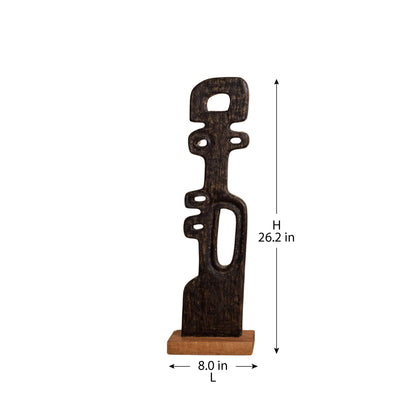 INCA 2 WOODEN BLACK TALL SCULPTURE