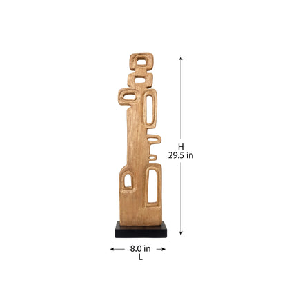 INCA 1 WOODEN GOLD TALL SCULPTURE