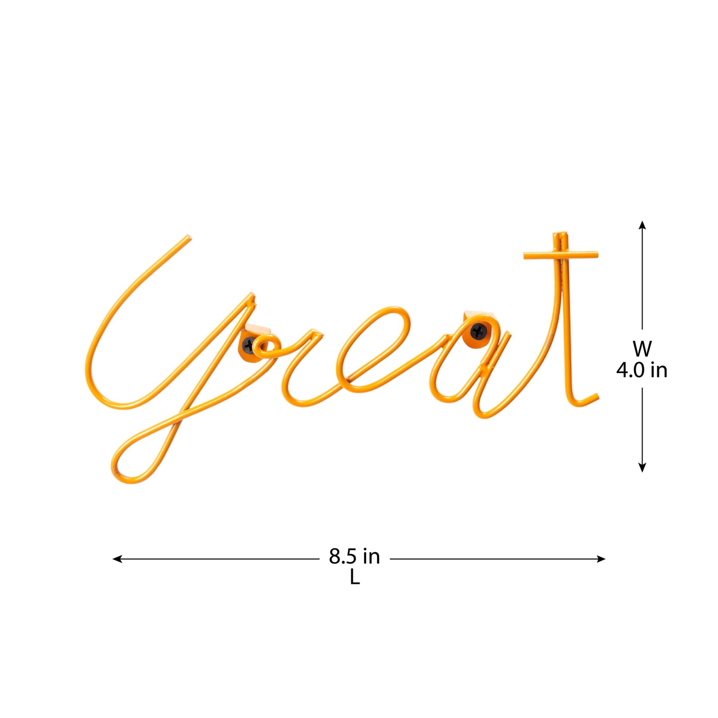 I AM "GREAT" ORANGE METAL WALL QUOTE