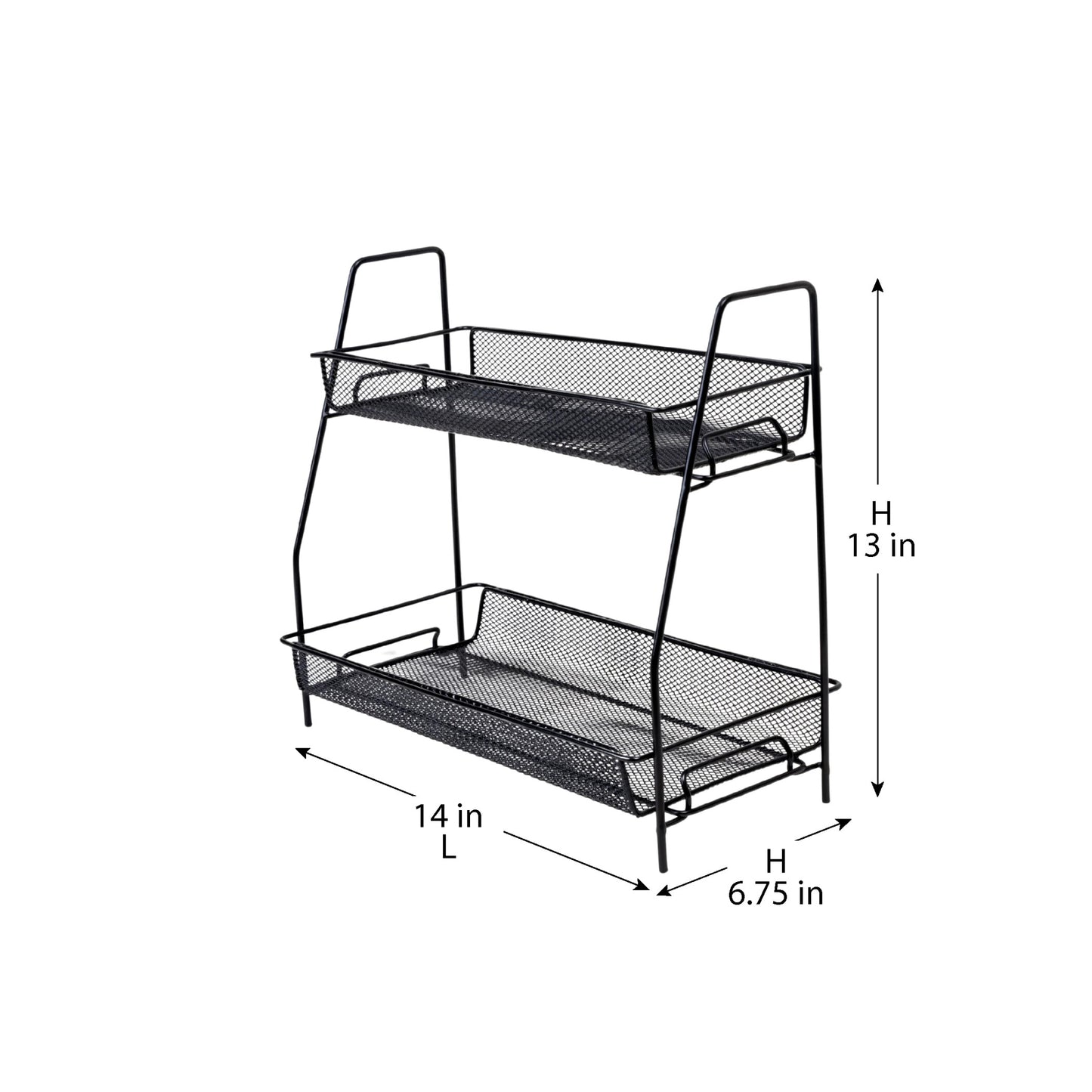 TIDY UP 2 TIER METAL MESH RACK