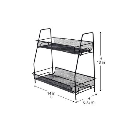 TIDY UP 2 TIER METAL MESH RACK