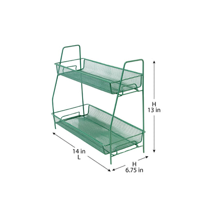 TIDY UP 2 TIER METAL MESH RACK