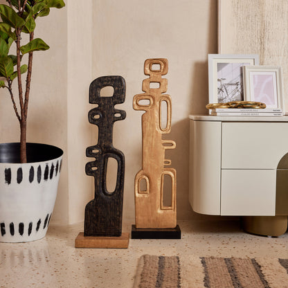 INCA 1 WOODEN GOLD TALL SCULPTURE