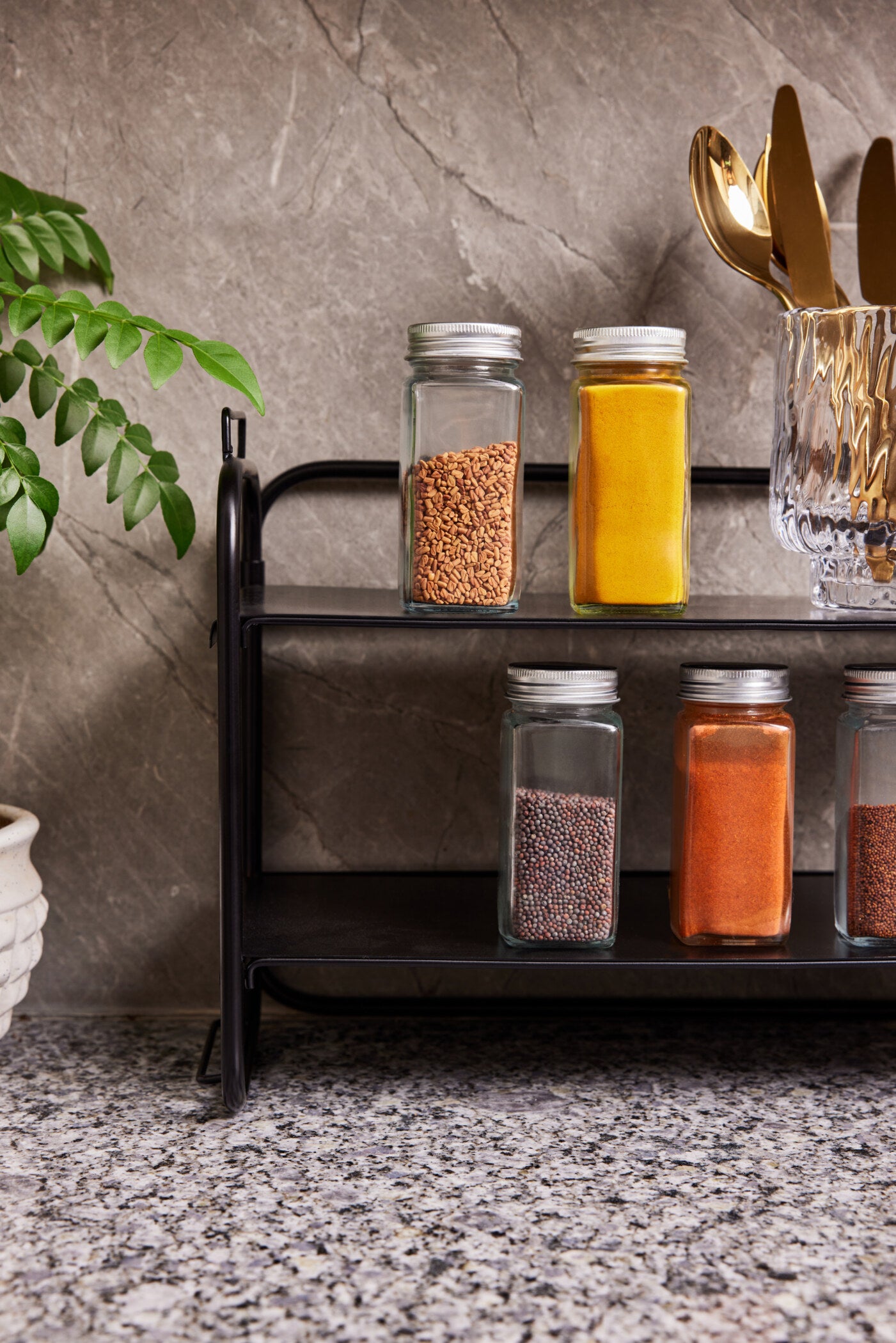 CLEAN UP 2 TIER BLACK METAL RACK