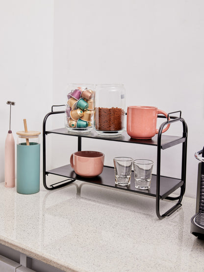 CLEAN UP 2 TIER BLACK METAL RACK