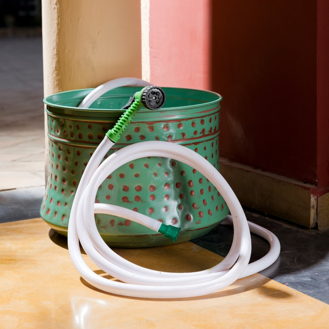 Polka Antique Metal Hose Pot