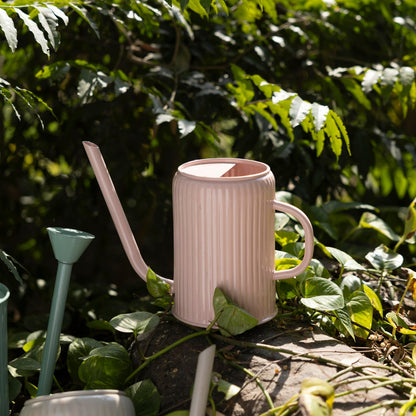 Flutted Metal Warm Grey Watering Can