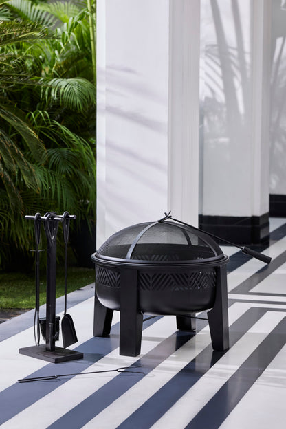 Inferno Round 26"Iron Fire Pit – Modern Minimalist Warmth