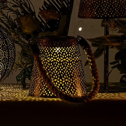 SOLAR NOURA BLACK COPPER METAL MINI LANTERN