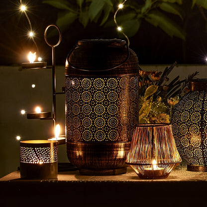 SOLAR FANOUS BLACK METAL LANTERN