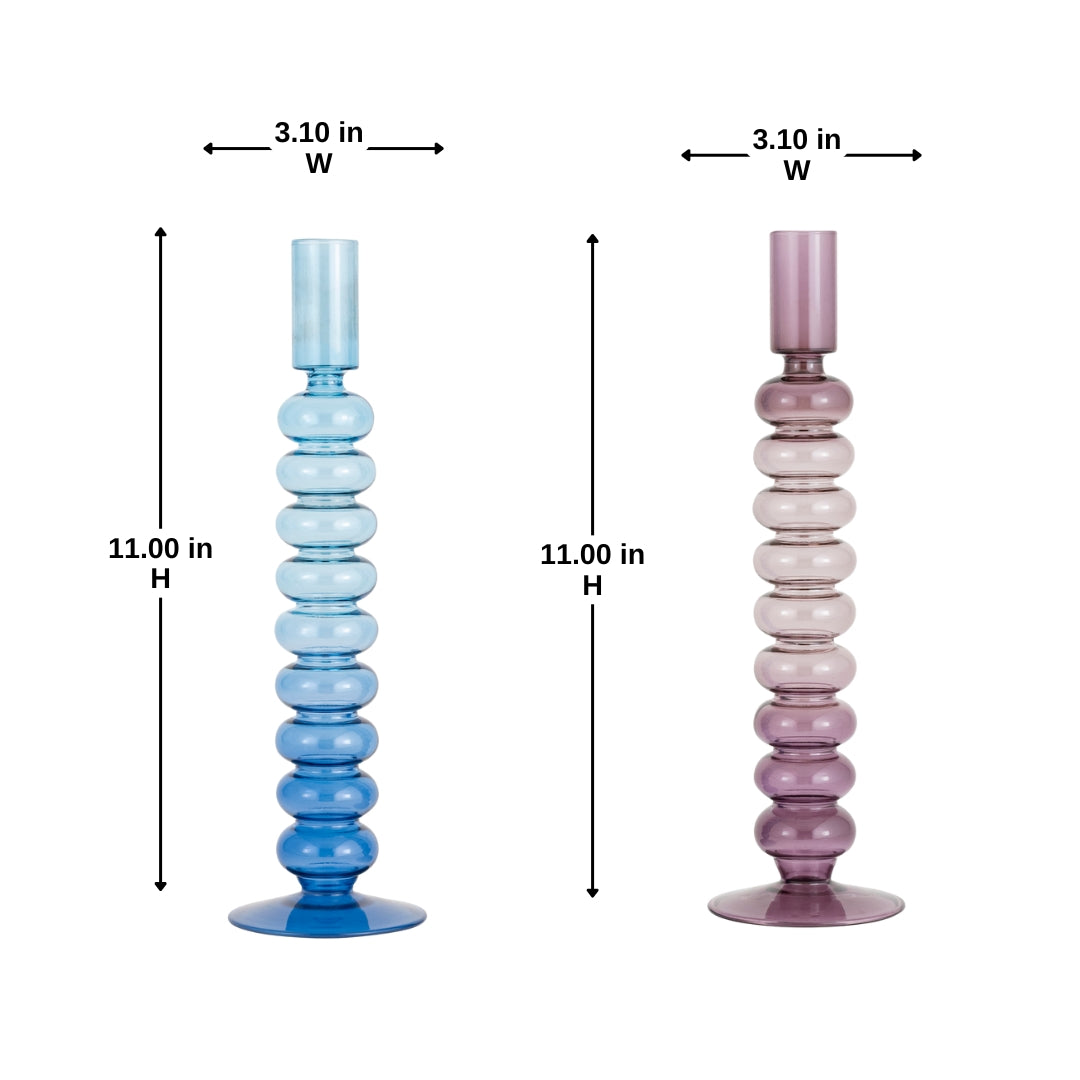Lumea Bubble Glass Candle Holders - Set of 2